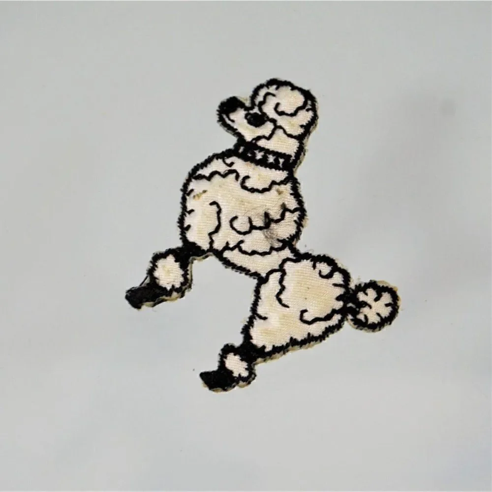 Handmade Fabric Poodle Dog Brooch Pin